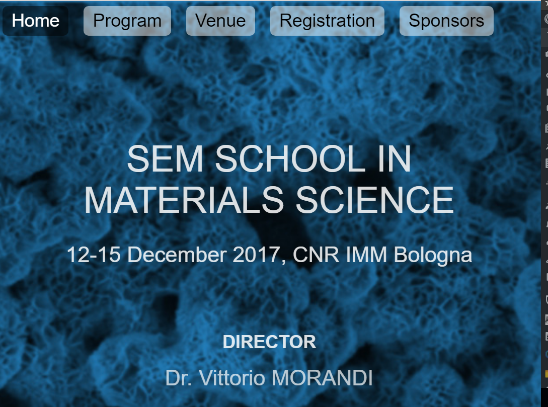 SEM SCHOOL IN MATERIAL SCIENCE, ULTIMI POSTI DISPONIBILI!